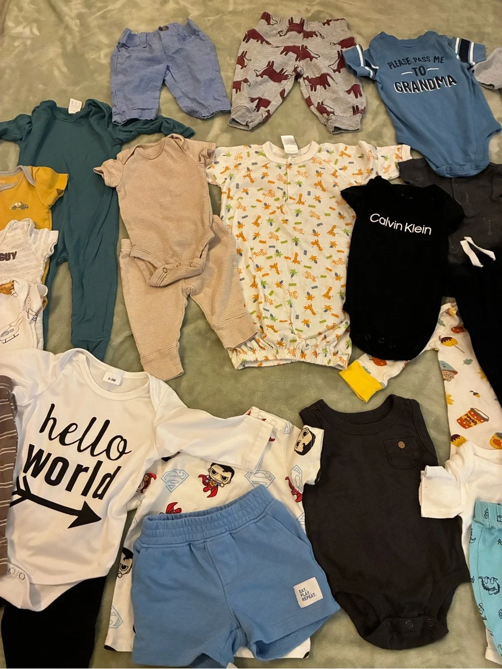 Mixed Baby Boy Sizes Newborn - 6 Months Clothing Lot - Multicolor 28 Pieces - Picture 6 of 7